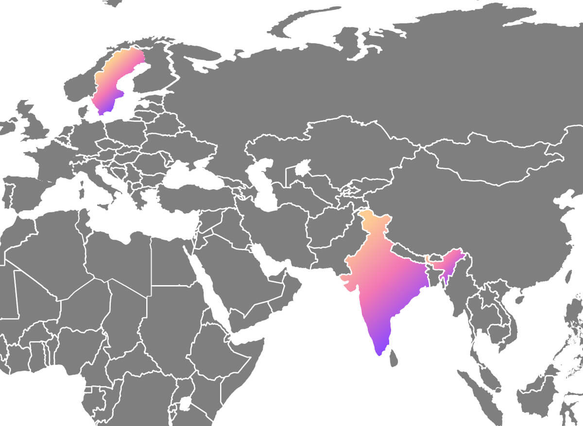 sweden india map-01 India Sweden Map