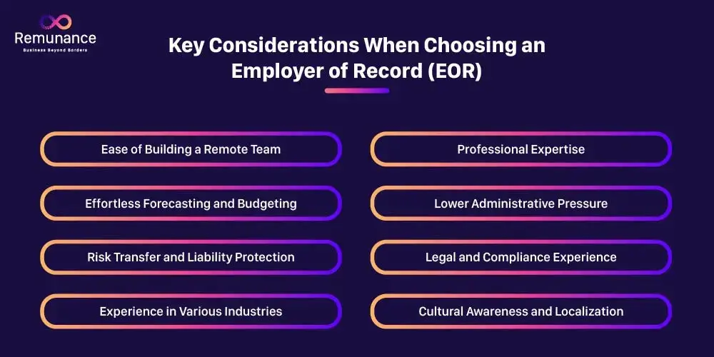 Key Considerations When Choosing an Employer of Record (EOR)
