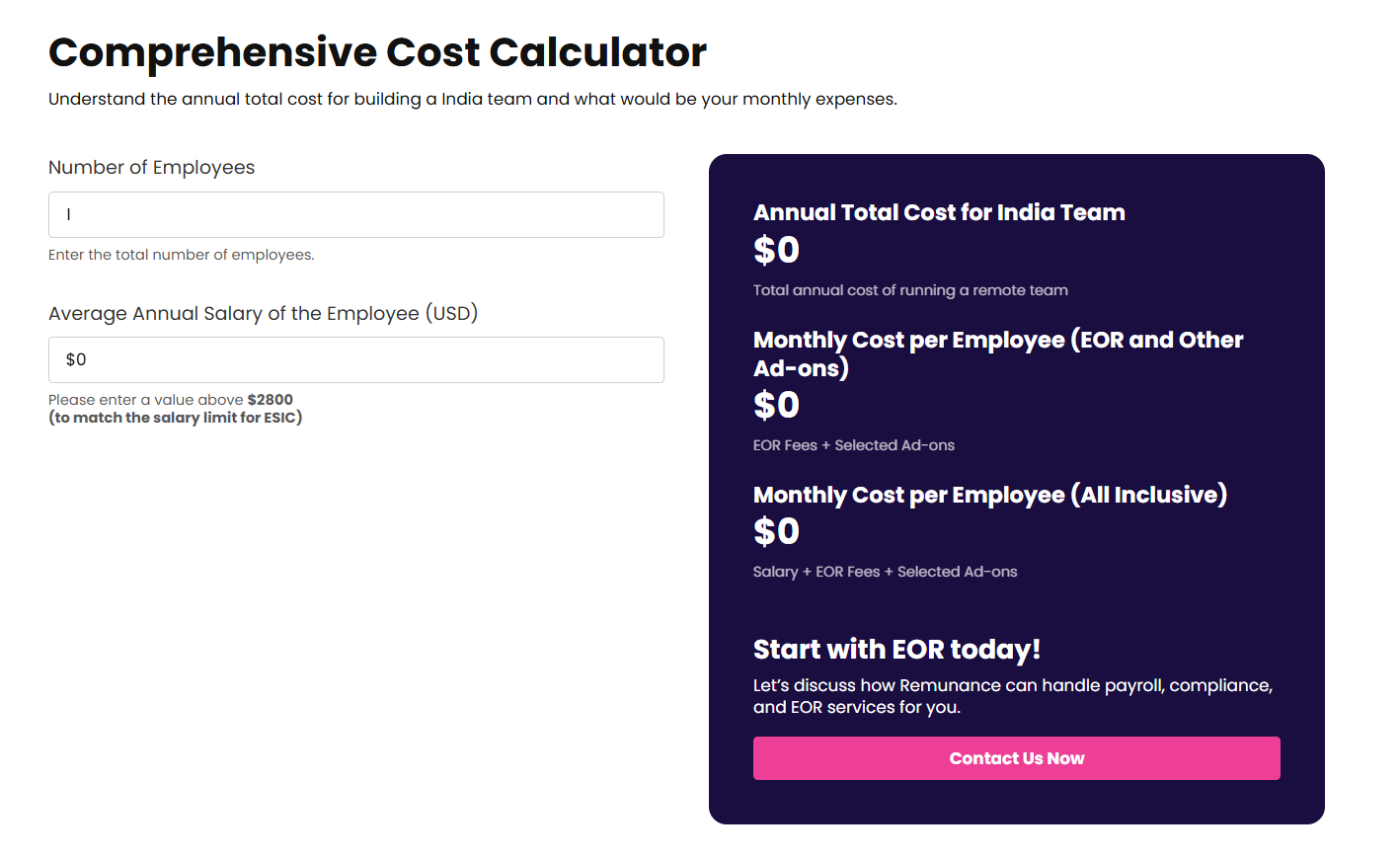 EOR cost calculator