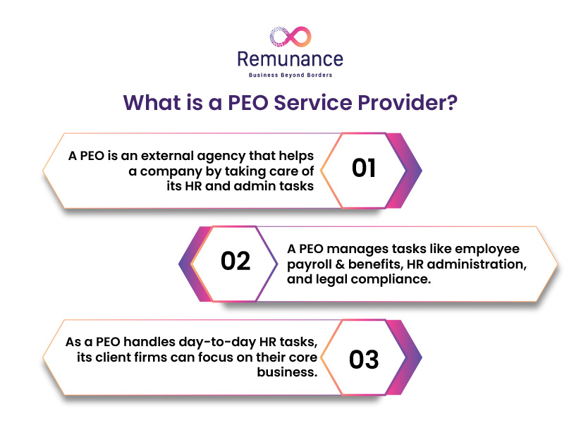 What is a PEO service provider and its role in HR, payroll, benefits, and compliance